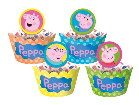 Cupcake Wrapper com enfeite Peppa Pig (12unid.) - Regina