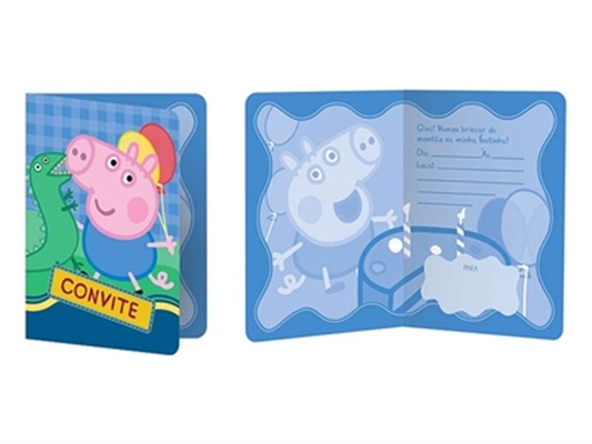 Convite George Pig (08unid.) - Regina