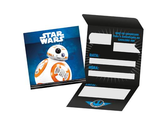 Convite Star Wars Ep. 7 c/ 8 unid. - Regina