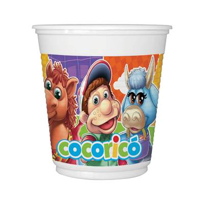 Copo Plstico 200ml. Cocoric - Festcolor (8 unid.)